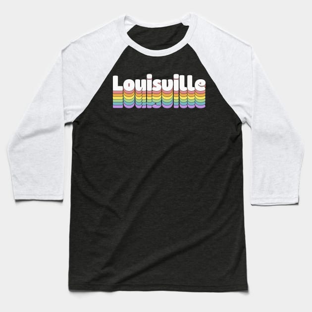 Louisville // Retro Typography Design Baseball T-Shirt by DankFutura